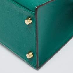 Pre Owned Hermes Malachite Epsom Leather Gold Finish Kelly Sellier 32 Bag