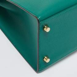 Pre Owned Hermes Malachite Epsom Leather Gold Finish Kelly Sellier 32 Bag