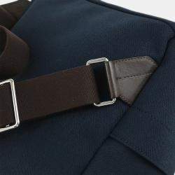 Pre Owned Hermes Navy Toile Officier Sac De Pansage Groom Backpack