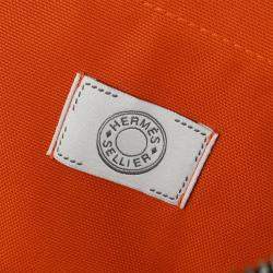 Pre Owned Hermes Navy Toile Officier Sac De Pansage Groom Backpack