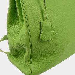 Pre Owned Hermes Apple Green Taurillon Clemence Kelly A Dos GM Backpack