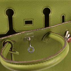 Pre Owned Hermes Anis Green Togo Birkin 25 Handbag
