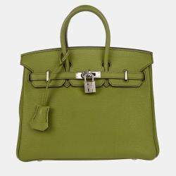 Pre Owned Hermes Anis Green Togo Birkin 25 Handbag