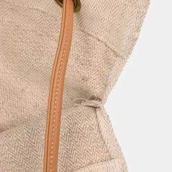 Pre Owned Hermes Beige Gold Toile Chevrons Aline GM Shoulder Bag