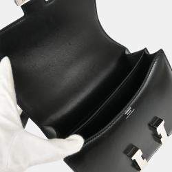 Pre Owned Hermes Mini Constance 18 Black Box Calf Shoulder Bag