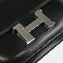Pre Owned Hermes Mini Constance 18 Black Box Calf Shoulder Bag