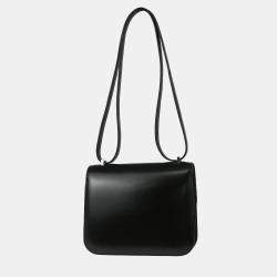 Pre Owned Hermes Mini Constance 18 Black Box Calf Shoulder Bag