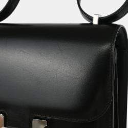 Pre Owned Hermes Mini Constance 18 Black Box Calf Shoulder Bag