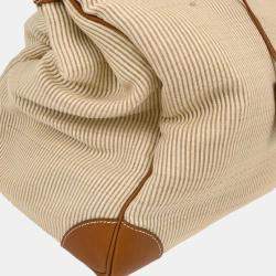 Pre Owned Hermes Haut a Courroies Natural Gold Crinoline Barenia 45 Handbag