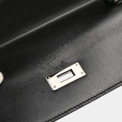 Pre Owned Hermes Kelly 32 Retourne Black Box Calf 2way Handbag