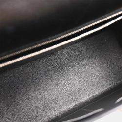 Pre Owned Hermes Kelly 32 Retourne Black Box Calf 2way Handbag