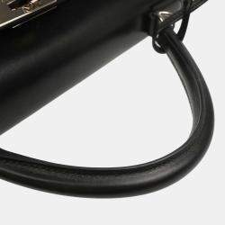 Pre Owned Hermes Kelly 32 Retourne Black Box Calf 2way Handbag