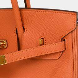 Pre Owned Hermes Birkin 25 Mango Epsom Handbag