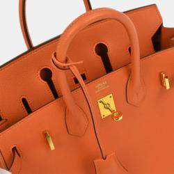 Pre Owned Hermes Birkin 25 Mango Epsom Handbag