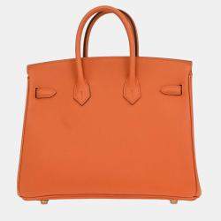 Pre Owned Hermes Birkin 25 Mango Epsom Handbag