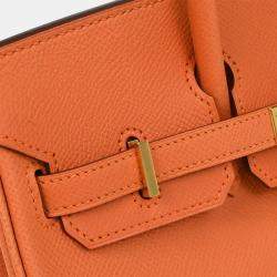 Pre Owned Hermes Birkin 25 Mango Epsom Handbag