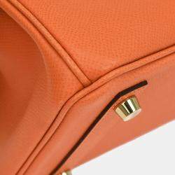 Pre Owned Hermes Birkin 25 Mango Epsom Handbag