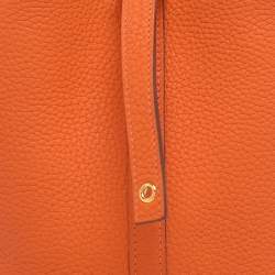 Pre Owned Hermes Apricot Taurillon Clemence Leather Picotin Lock 18 Bag