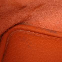 Pre Owned Hermes Apricot Taurillon Clemence Leather Picotin Lock 18 Bag