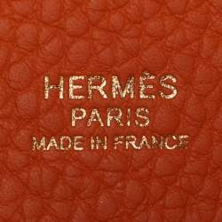Pre Owned Hermes Apricot Taurillon Clemence Leather Picotin Lock 18 Bag