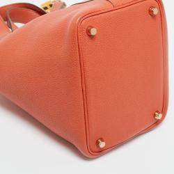 مملوكة مسبقًا Hermes Apricot Taurillon Clemence Leather Picotin Lock 18 Bag