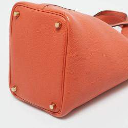 مملوكة مسبقًا Hermes Apricot Taurillon Clemence Leather Picotin Lock 18 Bag