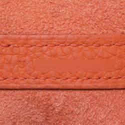 مملوكة مسبقًا Hermes Apricot Taurillon Clemence Leather Picotin Lock 18 Bag