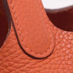 مملوكة مسبقًا Hermes Apricot Taurillon Clemence Leather Picotin Lock 18 Bag