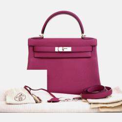 Pre Owned Hermes  Kelly 28 Rose Pourpre Togo Bag