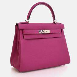 Pre Owned Hermes  Kelly 28 Rose Pourpre Togo Bag