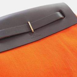 Pre Owned Hermes Herbag TPM Orange Canvas Bag 