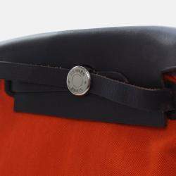 Pre Owned Hermes Herbag TPM Orange Canvas Bag 