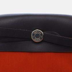 Pre Owned Hermes Herbag TPM Orange Canvas Bag 