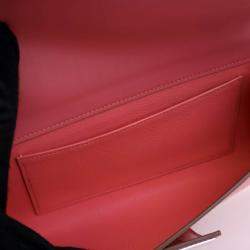 Pre Owned Hermes Tadelakt Medor Rose Lipstick Clutch