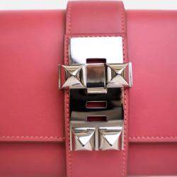 Pre Owned Hermes Tadelakt Medor Rose Lipstick Clutch