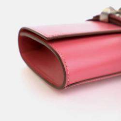 Pre Owned Hermes Tadelakt Medor Rose Lipstick Clutch