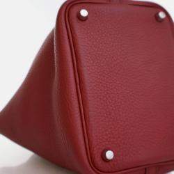 Pre Owned Hermes Picotin Lock 18 Rouge Grenat Clemence Bag