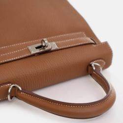 Pre Owned Hermes Kelly 25 Gold Togo Handbag
