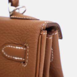 Pre Owned Hermes Kelly 25 Gold Togo Handbag