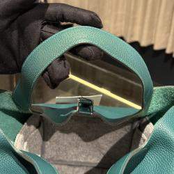 Pre Owned Hermes Picotin Lock 22 Clemence Malachite Bag