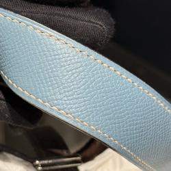 Pre Owned Hermes Picotin 22 Cacao Blue Jean Clemence Bag