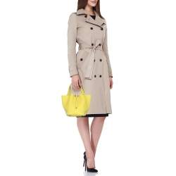 Pre Owned Hermes Jaune Citron Taurillon Clemence Leather Picotin Lock 18 Bag