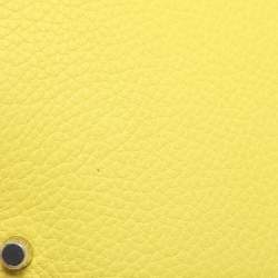 Pre Owned Hermes Jaune Citron Taurillon Clemence Leather Picotin Lock 18 Bag
