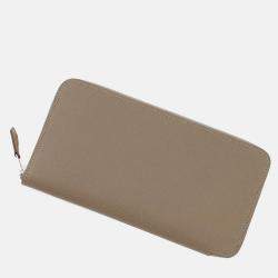 Pre Owned Hermes Azap Long Silk In Etoupe Epsom