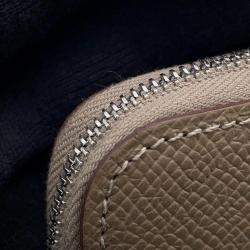 Pre Owned Hermes Azap Long Silk In Etoupe Epsom