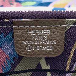 Pre Owned Hermes Azap Long Silk In Etoupe Epsom