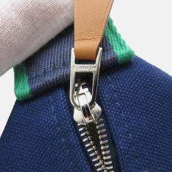 Pre Owned Hermes Brid A Black Navy/Green Canvas PM 