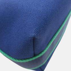 Pre Owned Hermes Brid A Black Navy/Green Canvas PM 