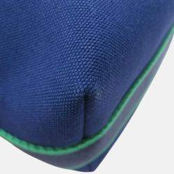 Pre Owned Hermes Brid A Black Navy/Green Canvas PM 