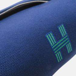 Pre Owned Hermes Brid A Black Navy/Green Canvas PM 